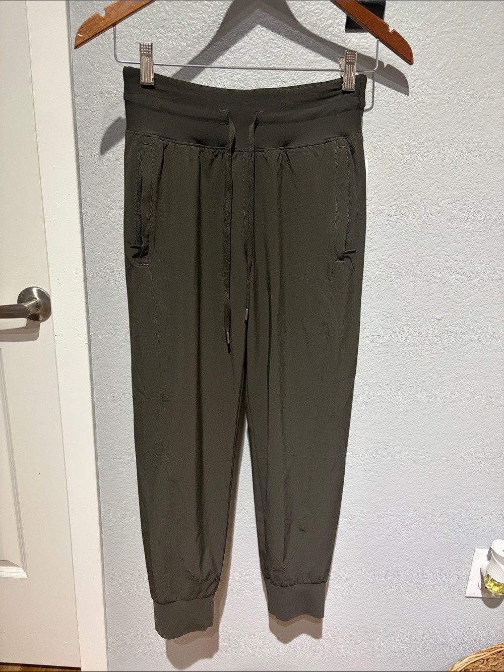 CALIA Women’s XS Jogger Pants Olive Gray Lightweight Stretch Zip Pockets